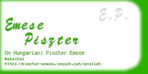 emese piszter business card
